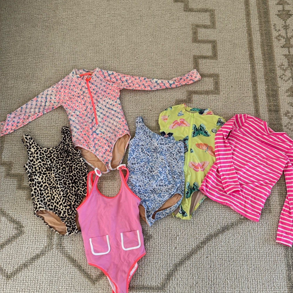 Lot of 6 Crewcuts, Tea, Jacadi Kids Rashguards and Swimsuits